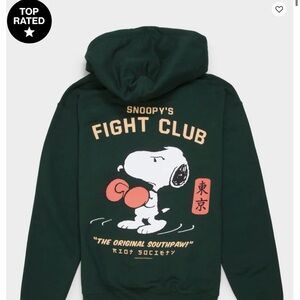 Riot Society Green Snoopy Fight Club Sweater